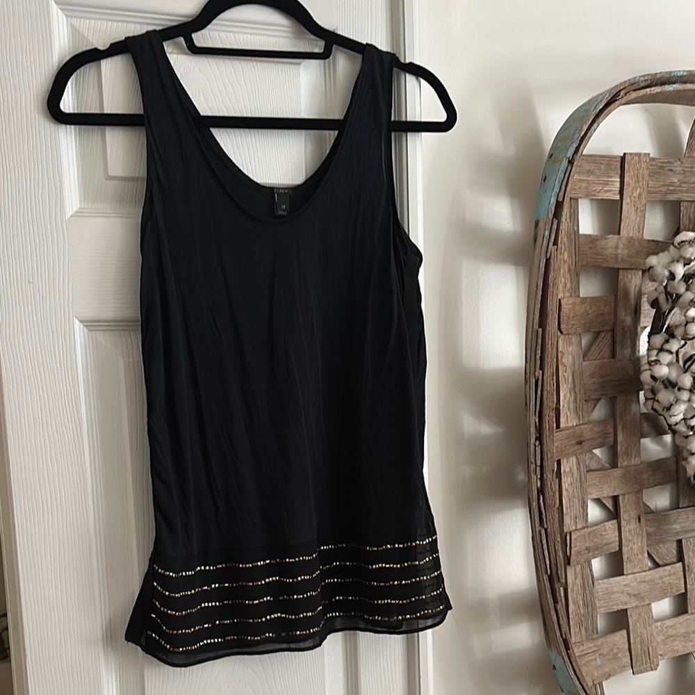 JCrew Embellished Black Tank
